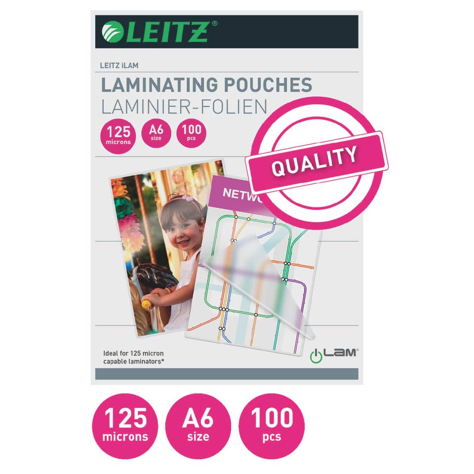 laminating pouches, Plastic sheets, A6 Größe, 125 Mikron, 100 Stück
