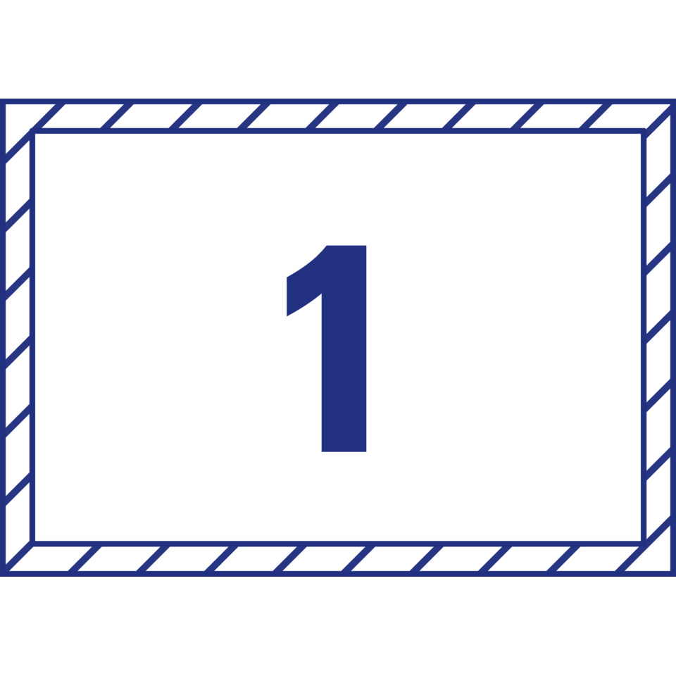 Zählern Schild, Nummer Eins, Etikettenrahmen, Umrandeter Rahmen, Blau