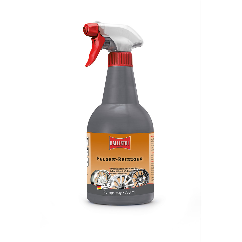 Felgen-Reiniger, Pumpspray, 750 ml, Graue Flasche, Rot-Schwarz-Spray
