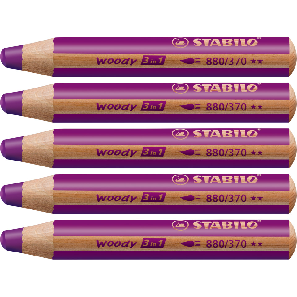Kohlestift, 3-in-1, Holzstift, violett, Norm 880/370