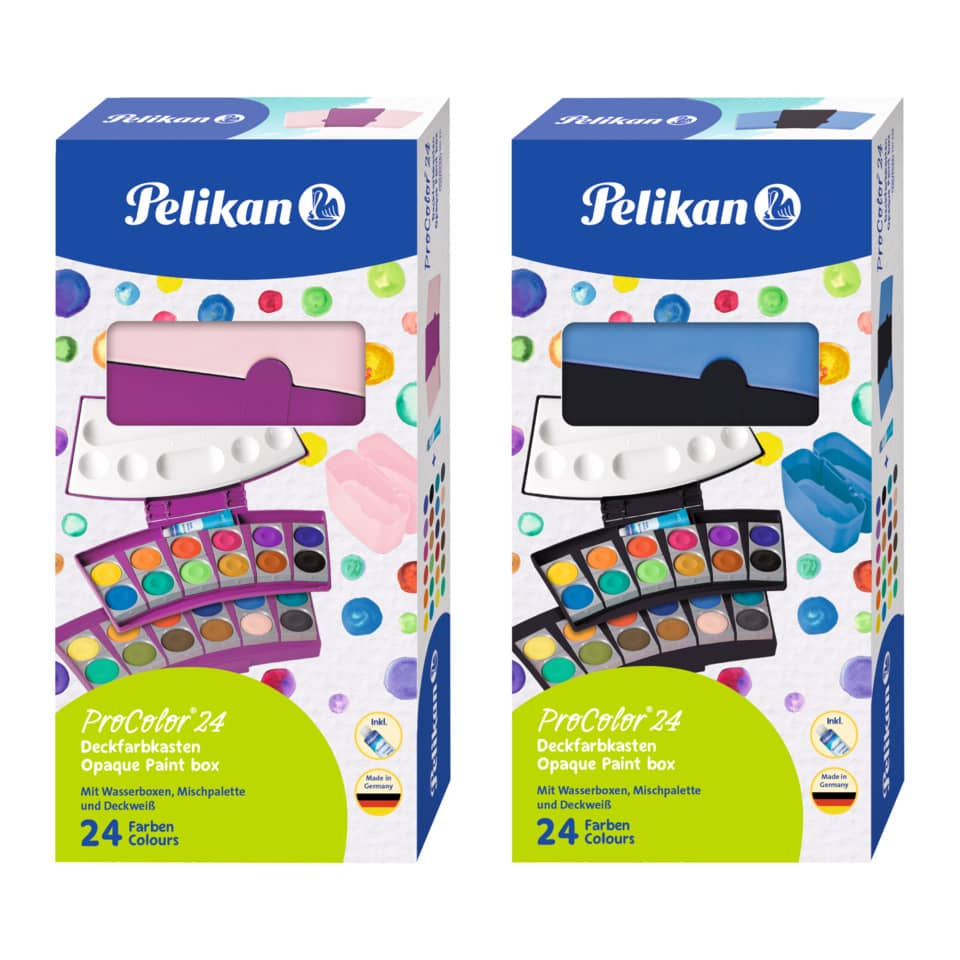 Malfarbe, Aquarellfarben, Deckfarbkasten, 24 Farben, Pigmentpalette