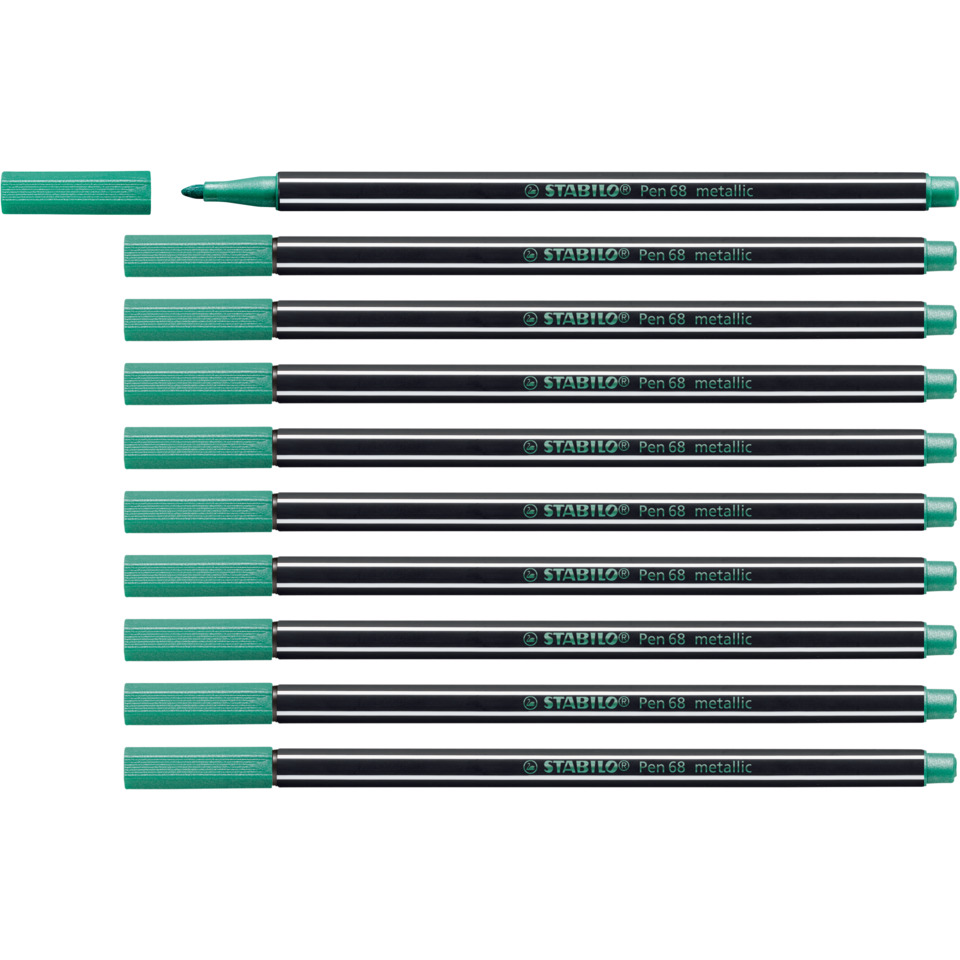 stabilo stift, grüne cap, metallischer Stift, farbenstift, stiftsatz