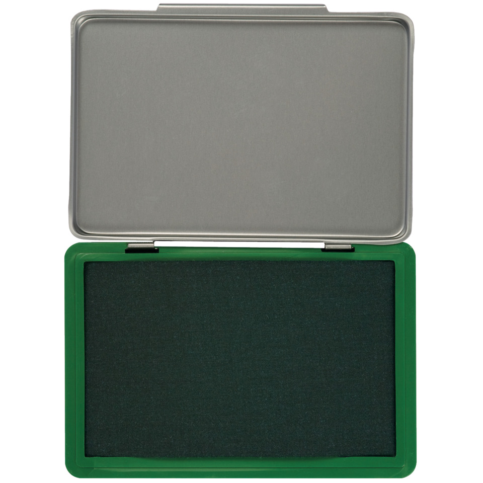 briefcase, stamp, green, green ink, ink pad