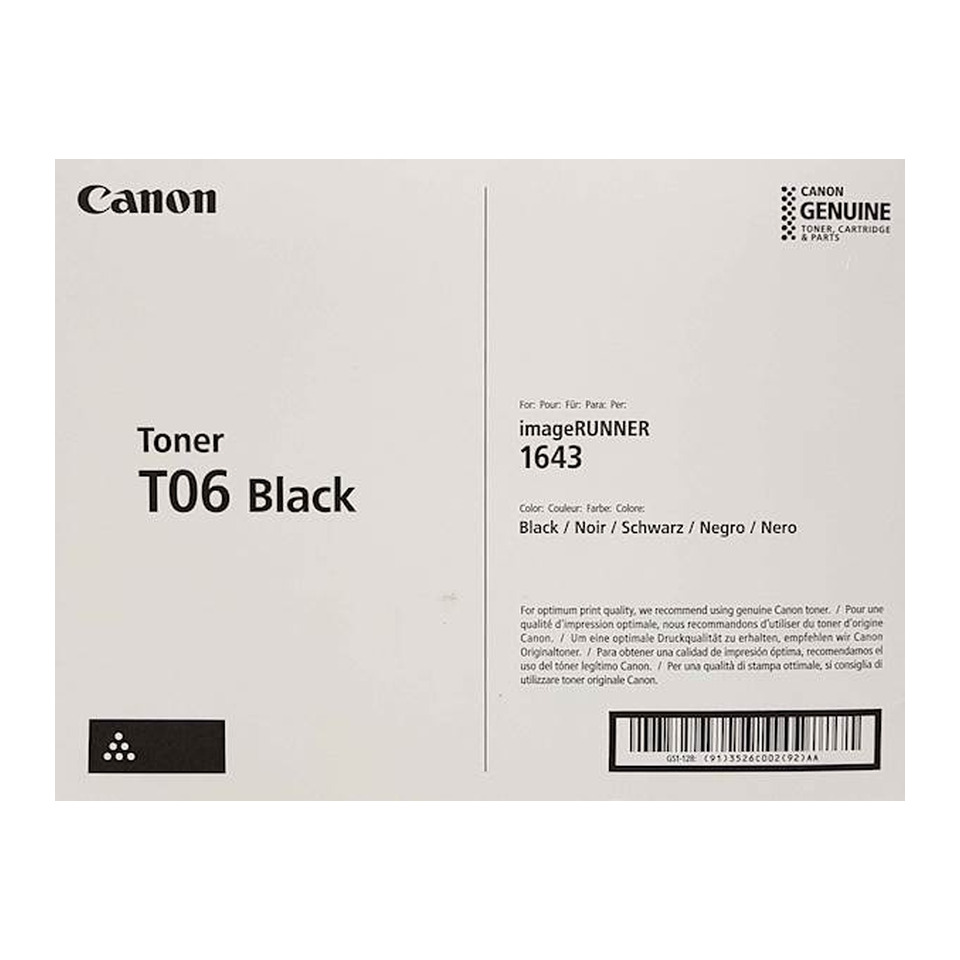 Toner, T06 Black, Canon toner, Black toner, imageRUNNER 1643