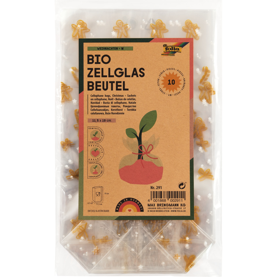 bio, zellglas-beutel, beutel, verpackung, kompost