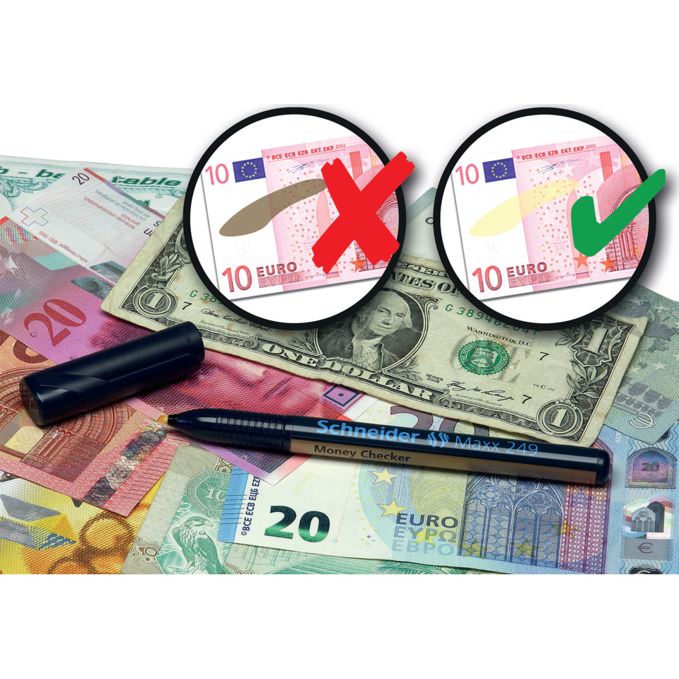 Geld, Währung, Euro, Banknoten, Kugelschreiber