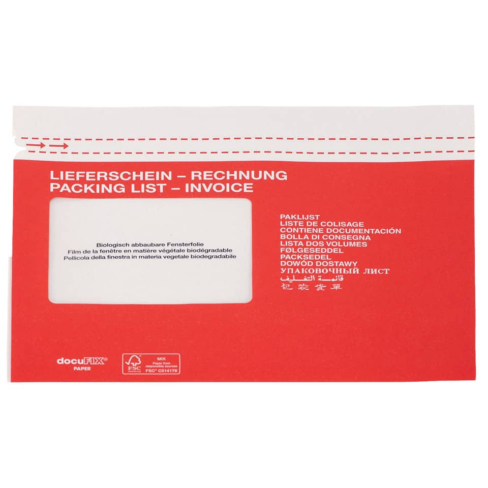 Verpackung, Rechnung, Packliste, Ladungsliste, Dokumentenhalter