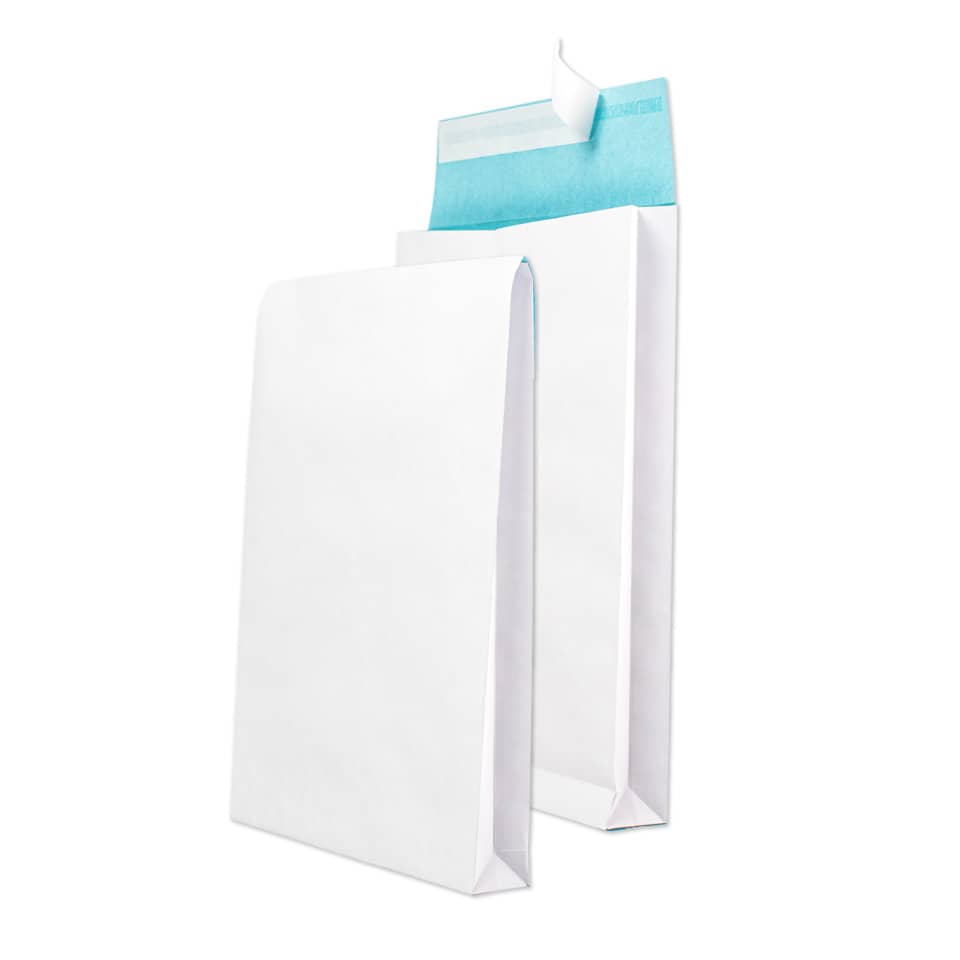 Briefumschläge, Papierumschläge, weißes Papier, Fächer-Design, gefaltete Öffnung
