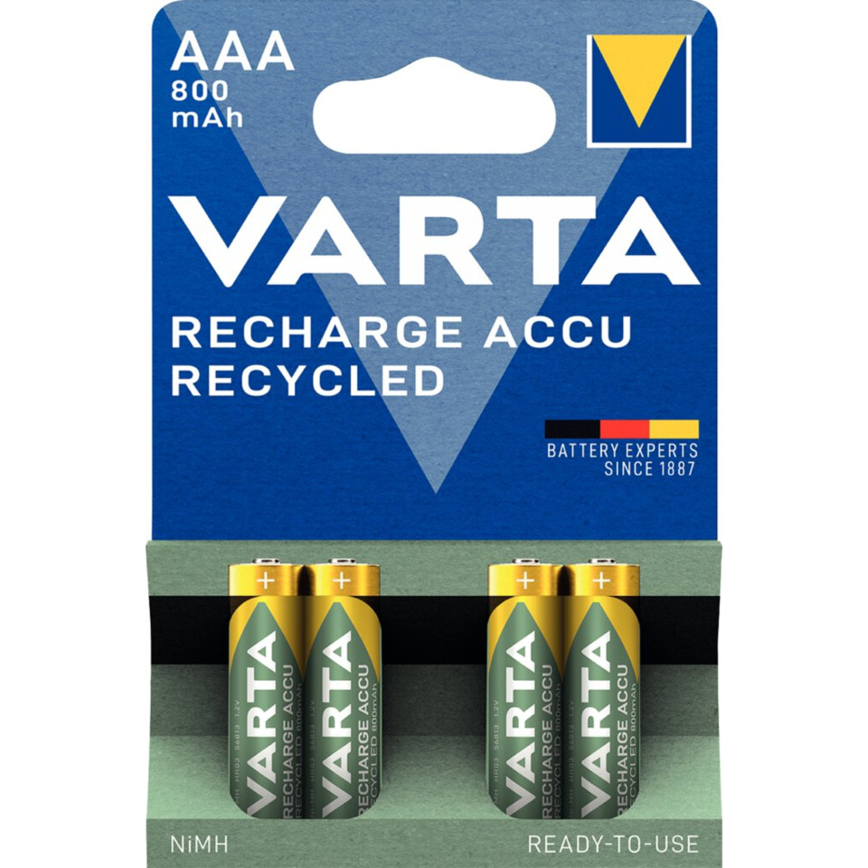 AA, 800 mAh, VARTA, Recharge accu, Recycled