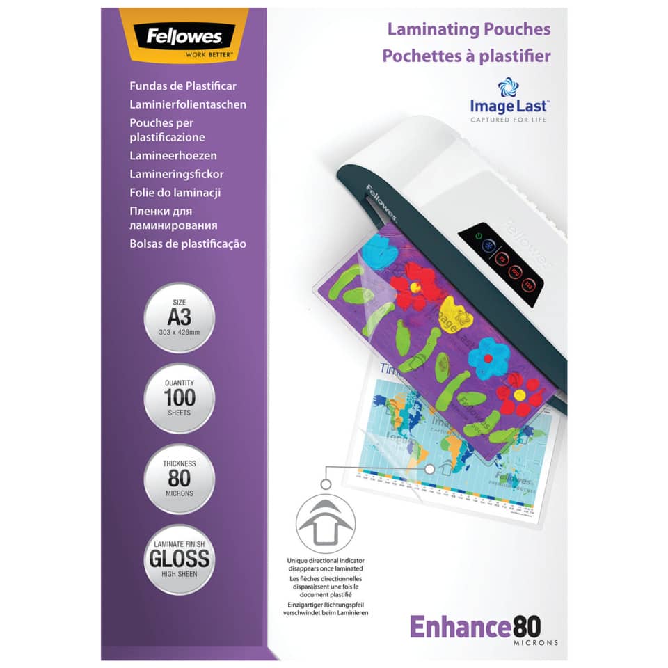 Laminierfolien, A3, 100 Blatt, 80 Mikron, Glanzfinish