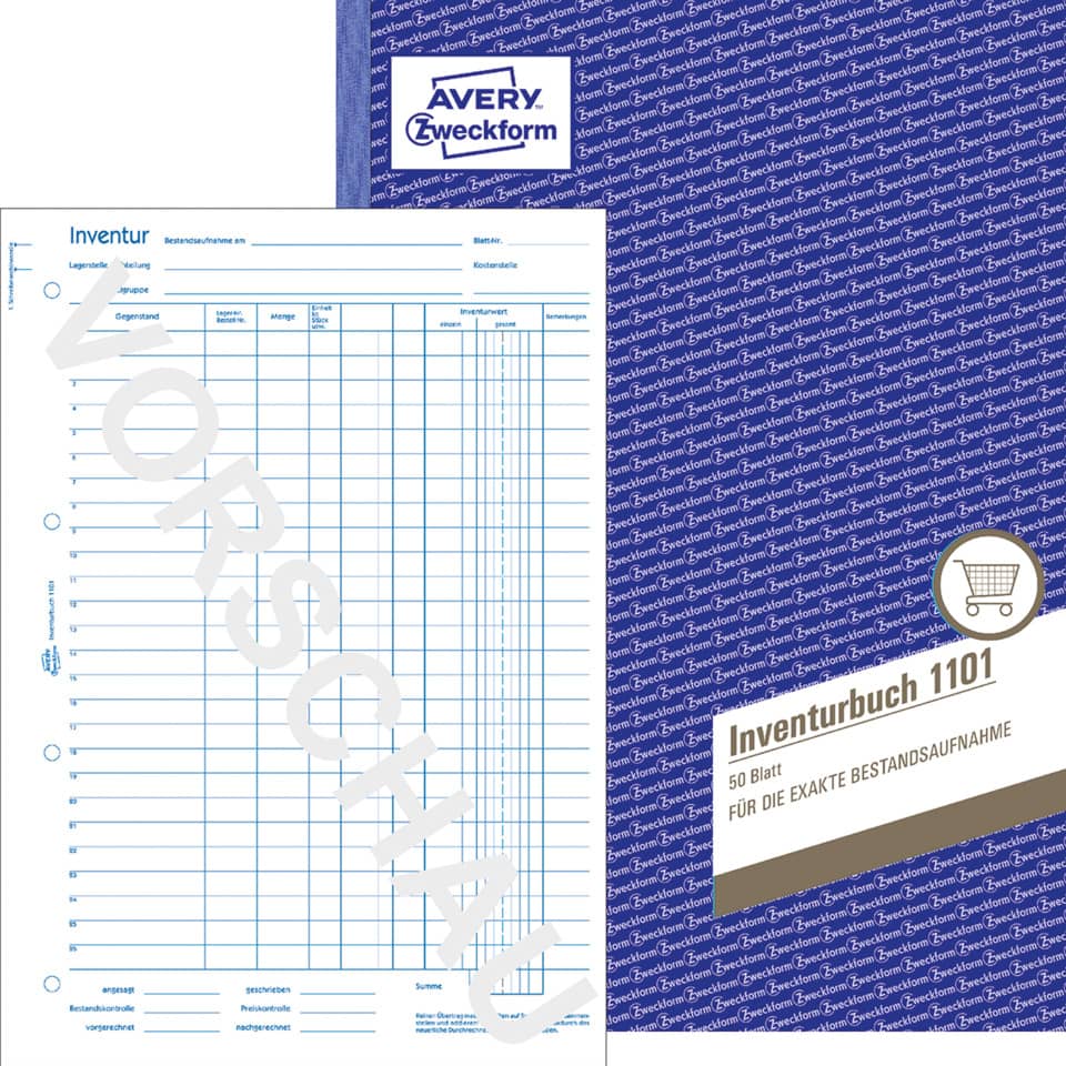 Inventurbeleg, Inventurblock, Formular, Kassenformular, Inventurbuch