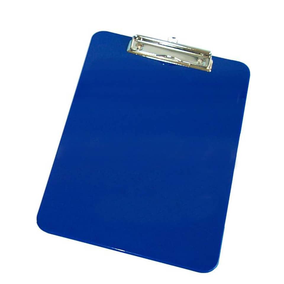 Klemmbrett, Clipboard, Blau, Metallklemme, Glattes Finish