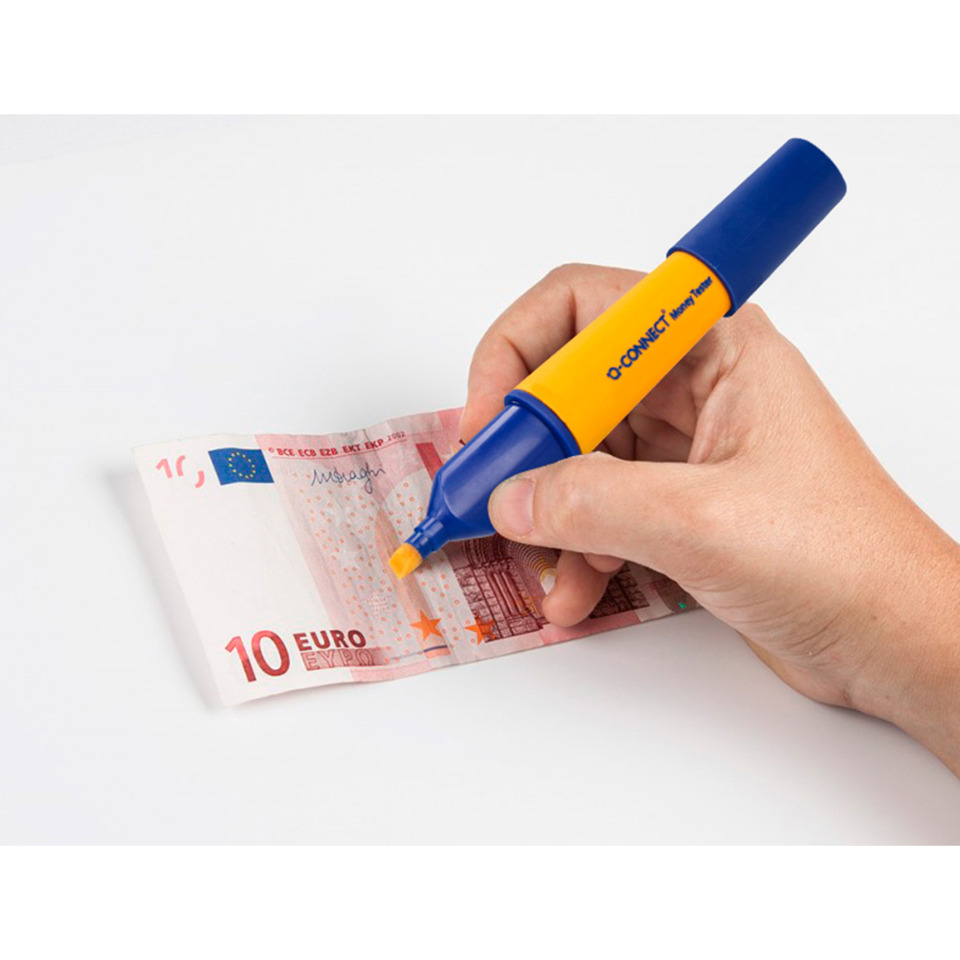 Marker, Geldscheine, €10, Stempelstift, Klebester