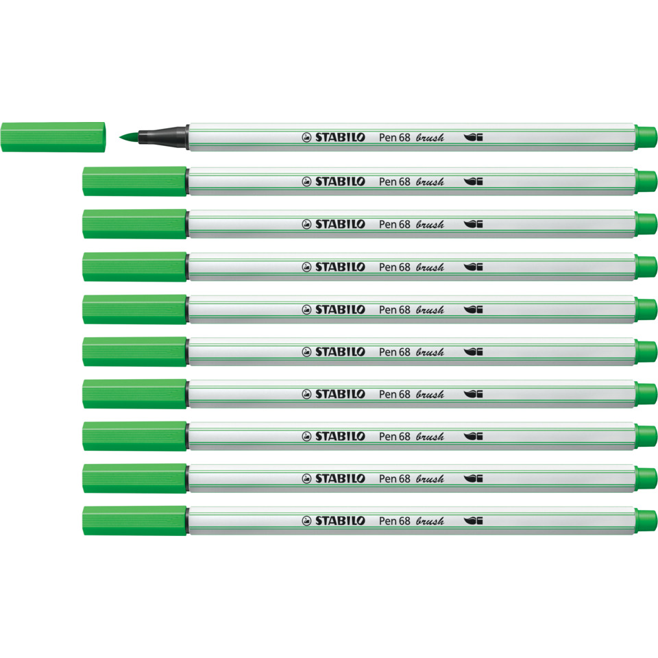 grüne marker, Pinselspitze, Stift 68, STABILO, Marker-Set, Kunststoffstift, Marker, Grün, Pen 68, Brush