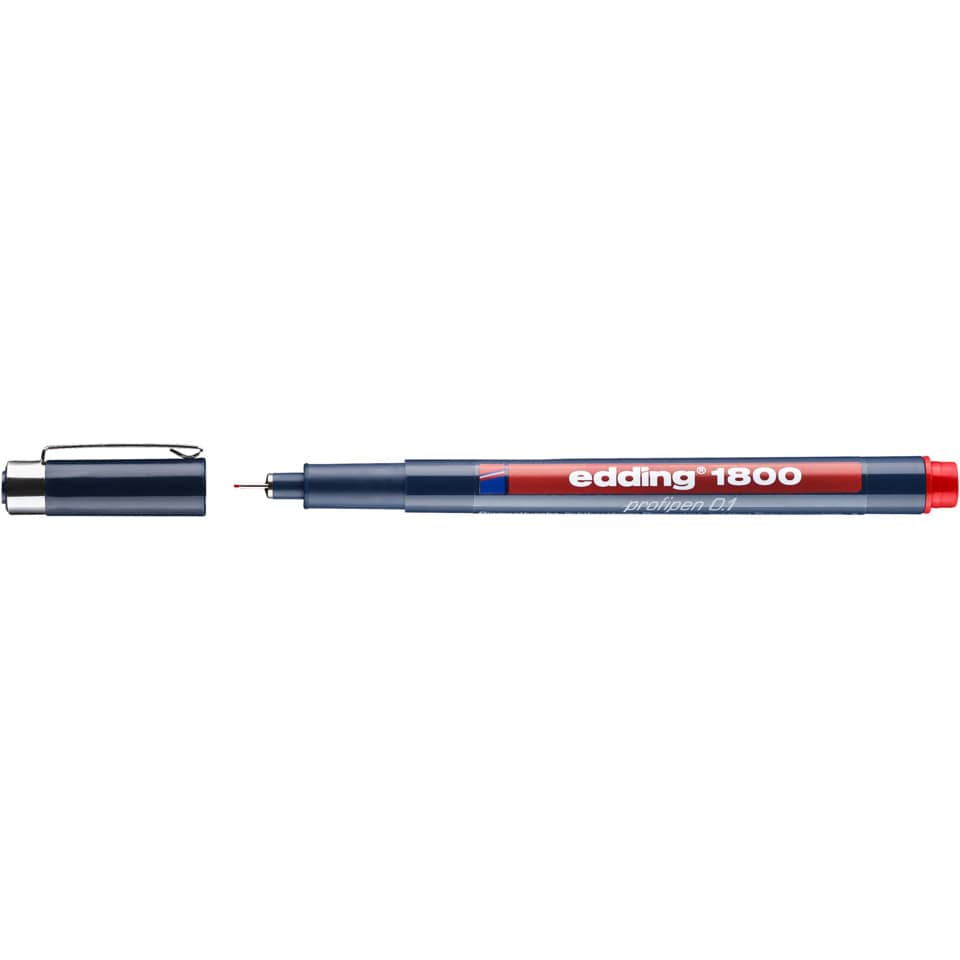 Klarer Marker, ungiftiger Tintenstift, Fineliner, Roter Streifen, feine Spitze