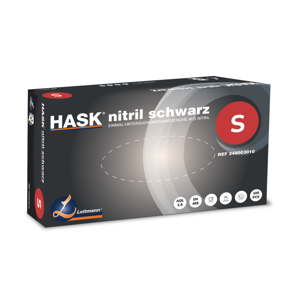 nitrile gloves, schwarz, Größe S, Schachtel, einmalhandschuhe