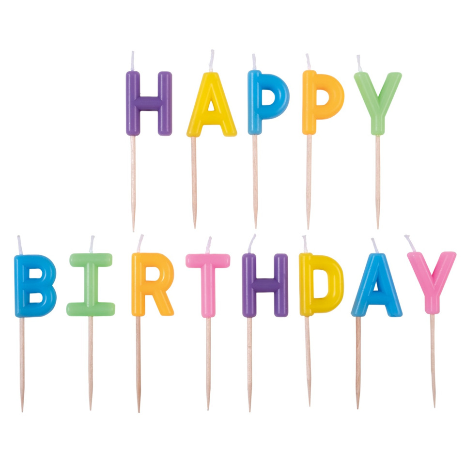 Kerzen, Geburtstag, Buchstabenkerzen, Farbige Kerzen, Wachskerzenstiel