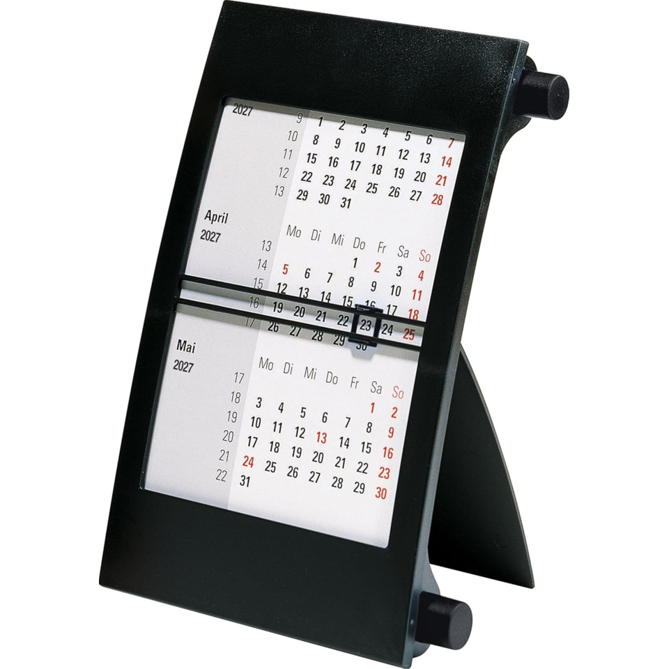 Taschenkalender, Tischkalender, Kalenderperforation, Monatskalender, Schwarz