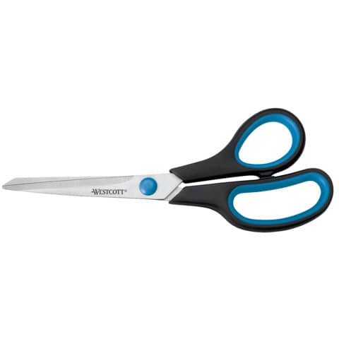 Universalschere Easy Grip, rostfrei, gebogen, asymmetrisch, blau/schwarz, 21 cm WESTCOTT E-30283 00