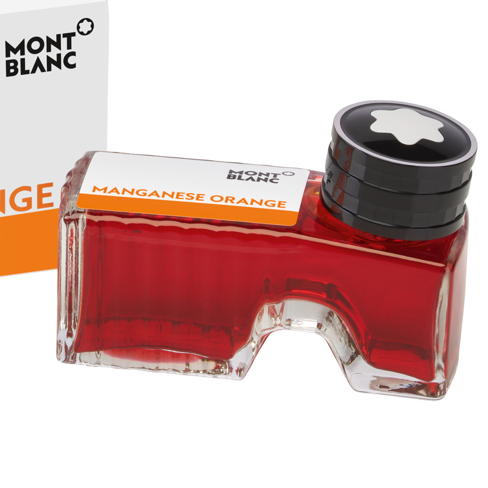 gläser, tintenbehälter, manganese orange, glas-novelty, Montblanc