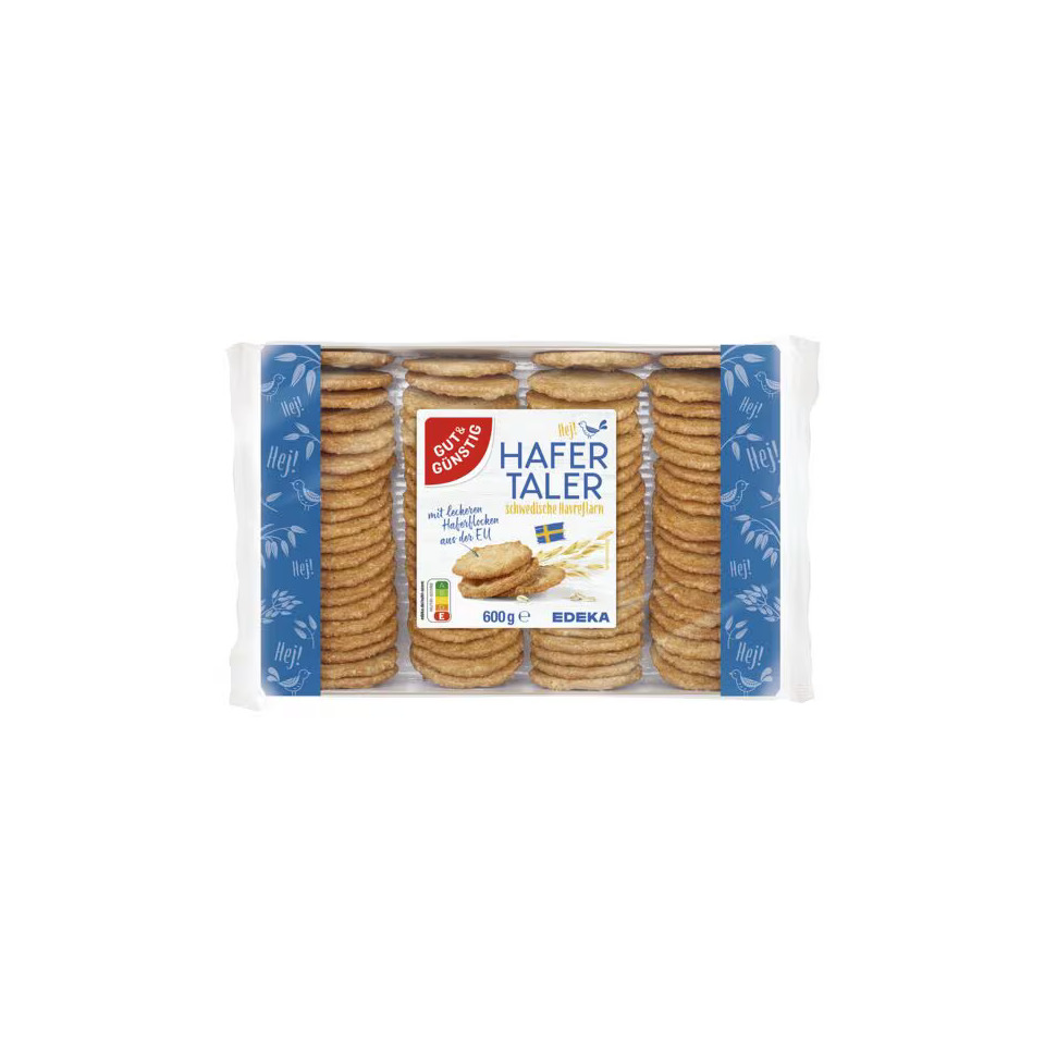 Haferkeks, Vollkorn?, Schwedische Haferkekse, 600 g, EDEKA