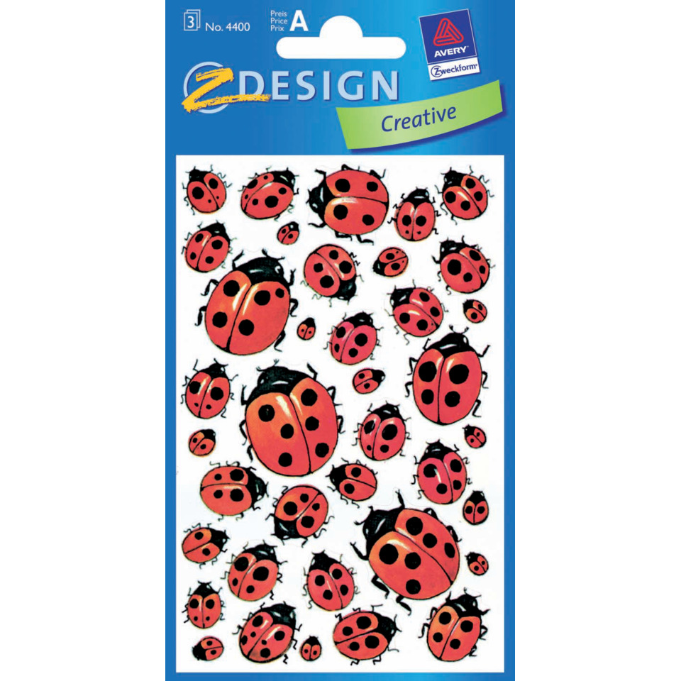 Schmucketikett Marienkäfer, 39 Stück AVERY ZWECKFORM 4400