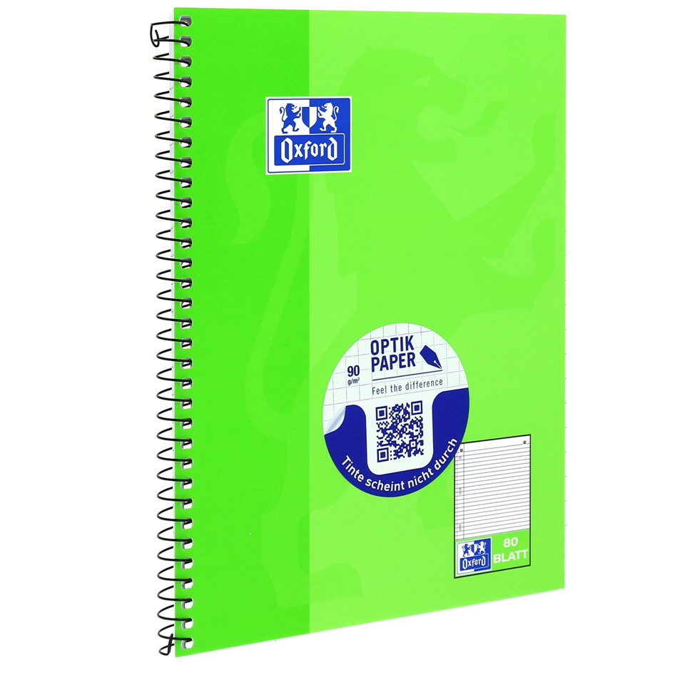 Spiral notebook, Notizbuch, Grüne Deckel, Oxford, Spiralbindung