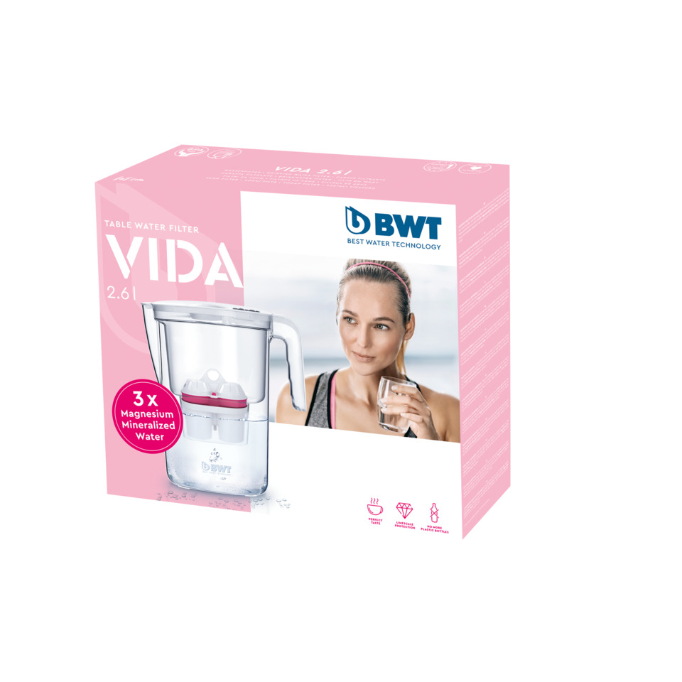 Wasserfilter, Tischfilter, BWT VIDA, Magnesium-mineralisiertes Wasser, Pitcher-Filter