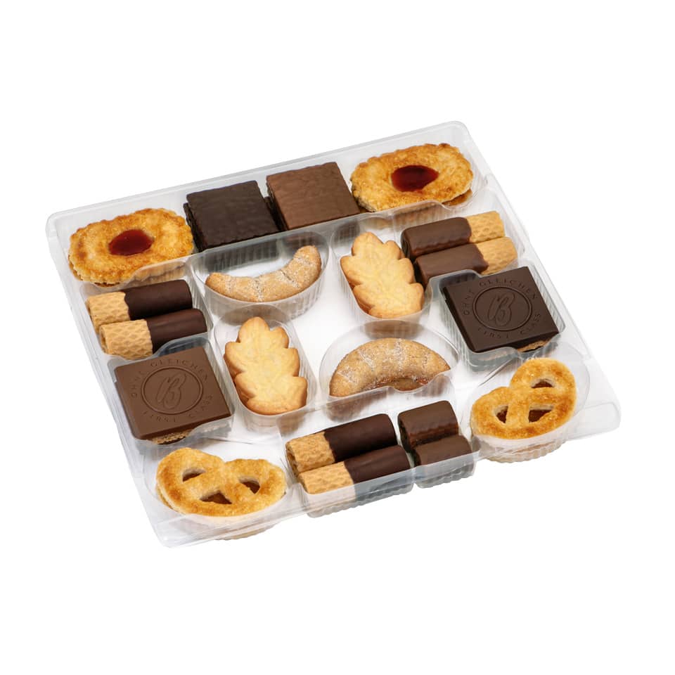 Keks Sortiment, Schokoladenstücke, Mini Gebäck, Keksstücke, Schokoladenplättchen