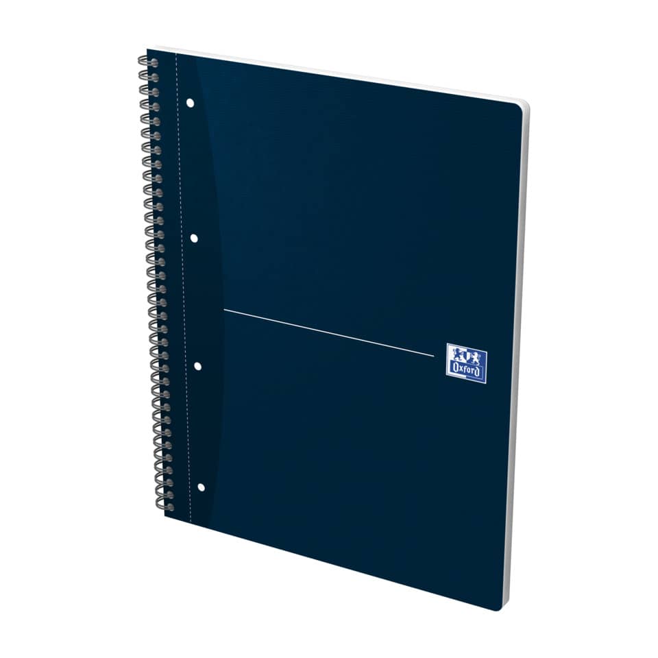 spiral-bound, Notizbuch, blauer Einband, A5-Größe, Oxford-Logo