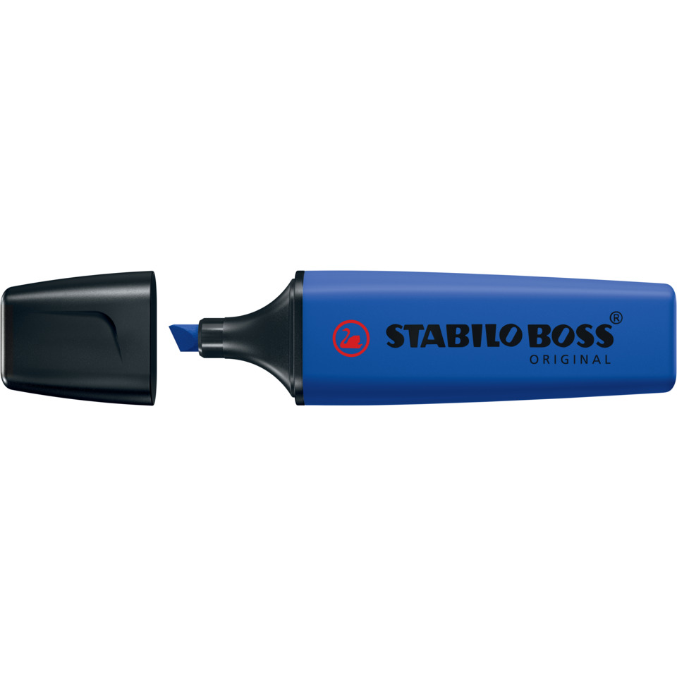 Highlighter, Blue, Marker, Chisel Tip, Stabilo Boss