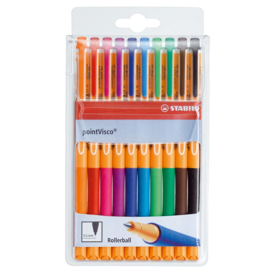 Marker-Set, Rollerball-Stifte, Filzpunktsatz, Bunte Farben, Stiftetasche