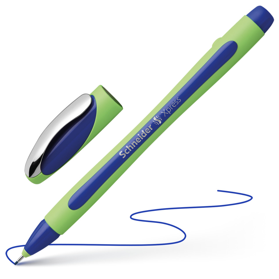 Kugelschreiber, Gehäuse grün, Blau, Kugelschreiber mit Clip, Xpress Schreibgerät