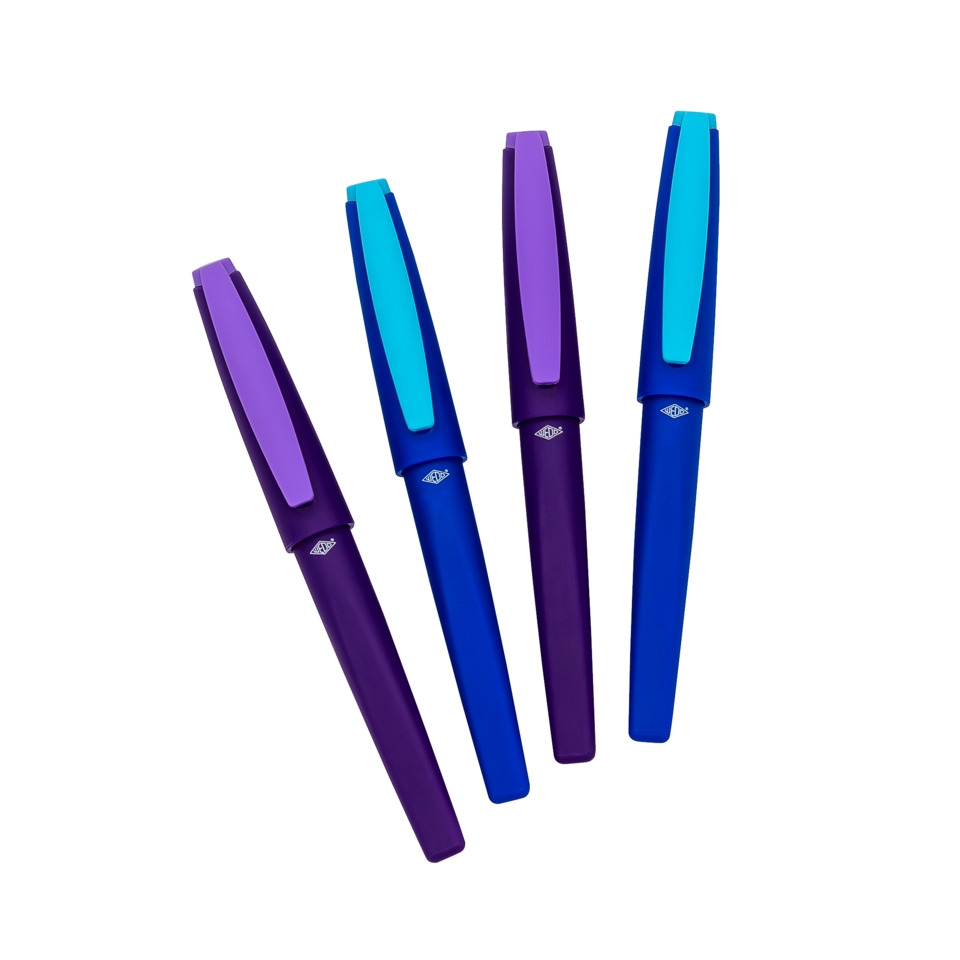 stift, kugelschreiber, bunt, set, lila-blau