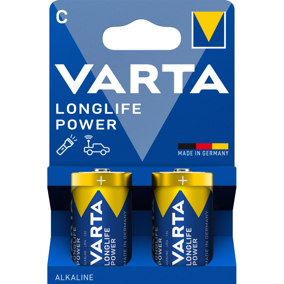 Batterie Alkali-Mangan Longlife Power, LR14/C/Baby, 2 Stück VARTA 04914 121 422