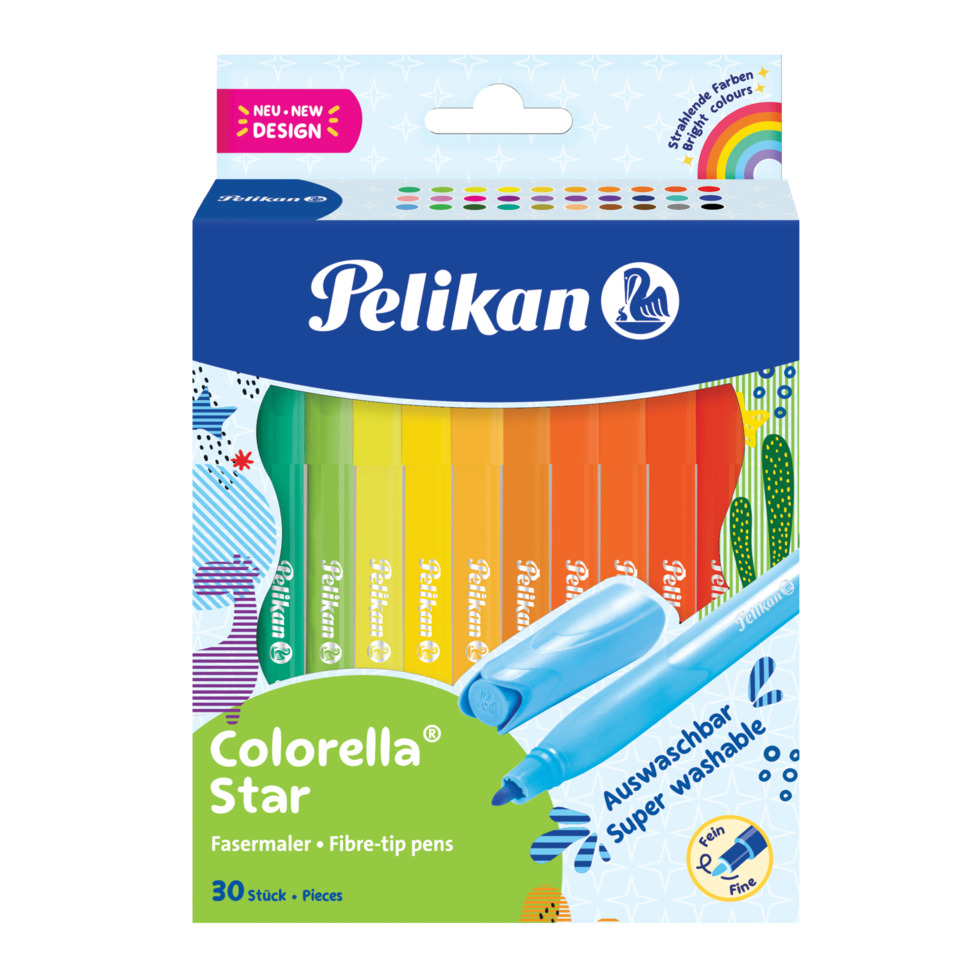 Colorella Star, Filzstifte, Faserstift, 30 Stück, Schule