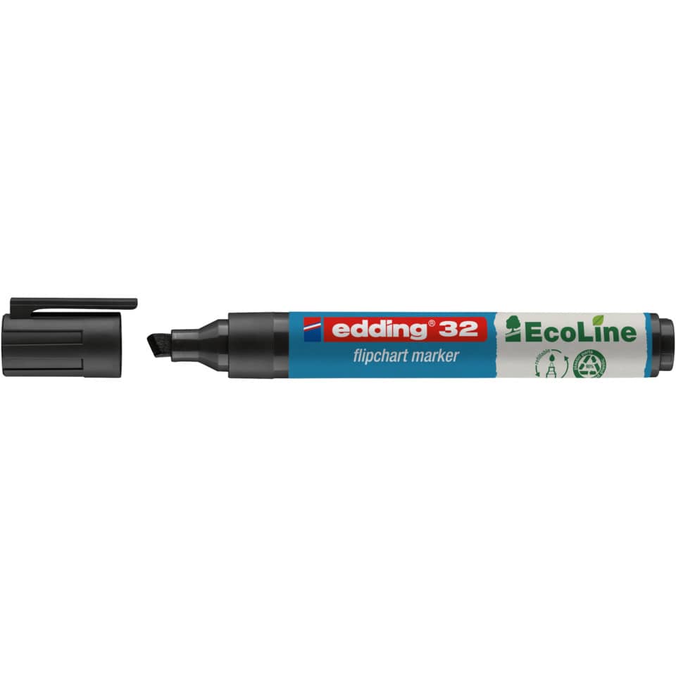 Flipchartmarker 32 EcoLine, 1,5-3mm, Keilspitze, schwarz EDDING 32-001