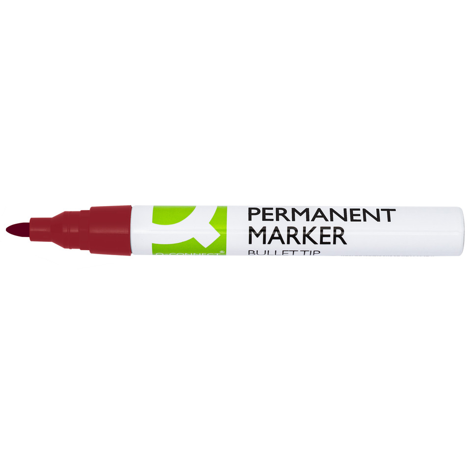Permanentmarker, Marker, Bullet tip, Red, White body