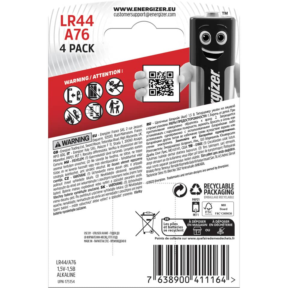 Batterie, AA Batterie, LR44, 4 Pack, Alkalische Batterie