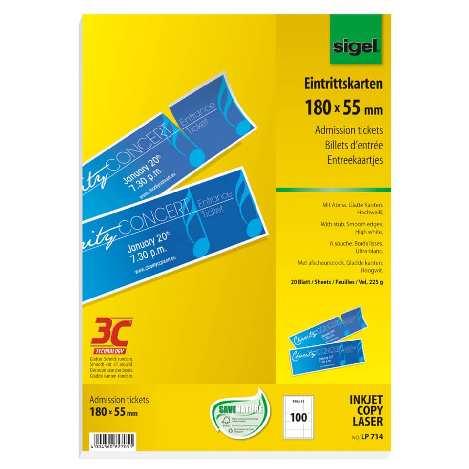 Tickets, Eintrittskarten, Konzertkarten, blaue Tickets, Größe 180x55 mm