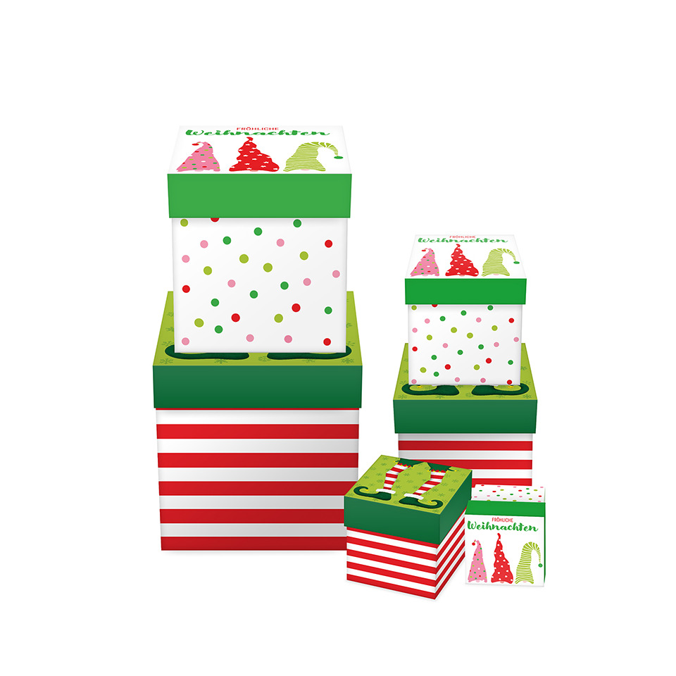 Weihnachts-Geschenktkarton Elfen und Wichtel, 6-teilig BRAUN + COMPANY 1481-25500