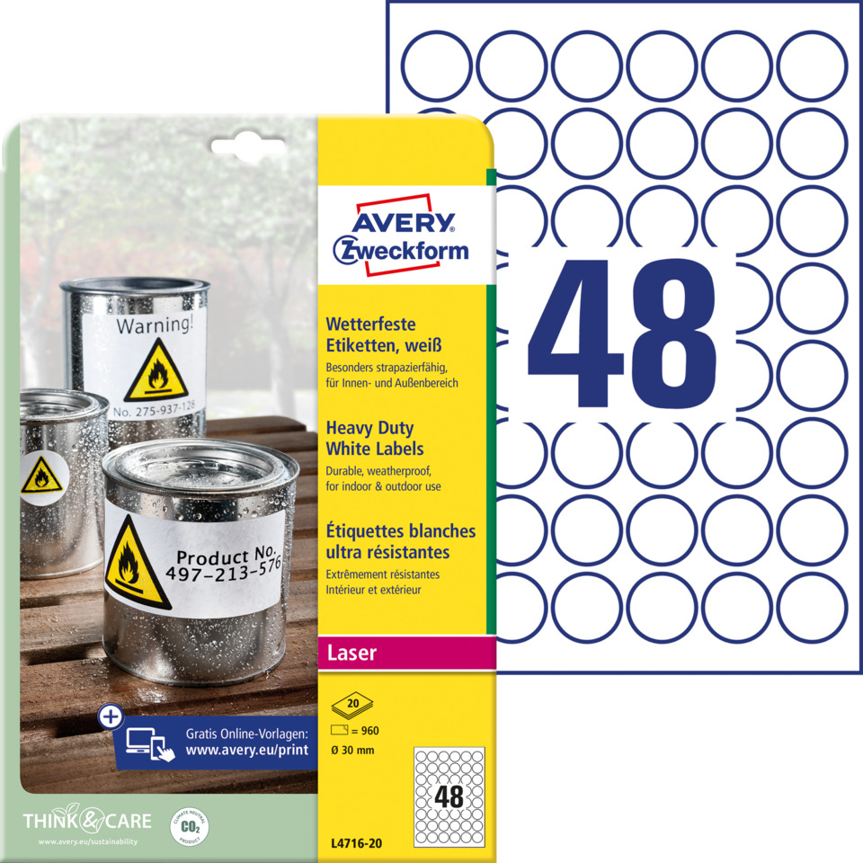 heavy-duty, weiße etiketten, laser, etikettenblatt, dosen mit risikosymbolen, Etiketten, Wetterfest, White Labels, Laser, Aufkleber