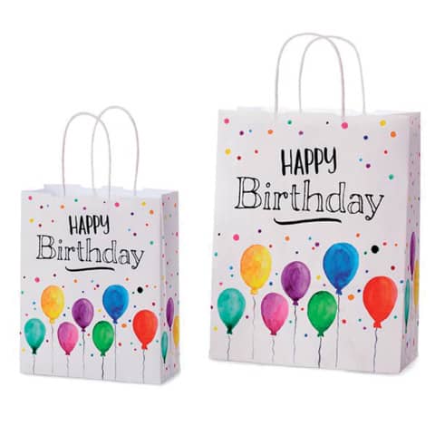 Geschenktragetasche Happy Birthday, 22x18x8cm LA VIDA 991239