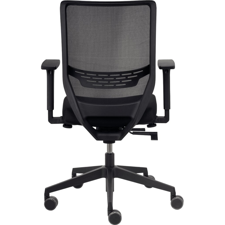 Bürostuhl, Mesh-Rücken, verstellbare Armlehnen, Laufrollen, schwarz