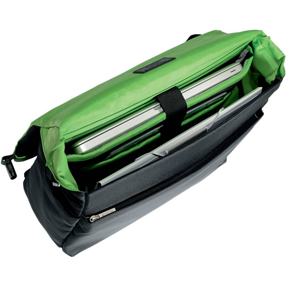 Laptoptasche, Messenger, Grüne Klappe, Gepolstert, Vordertasche