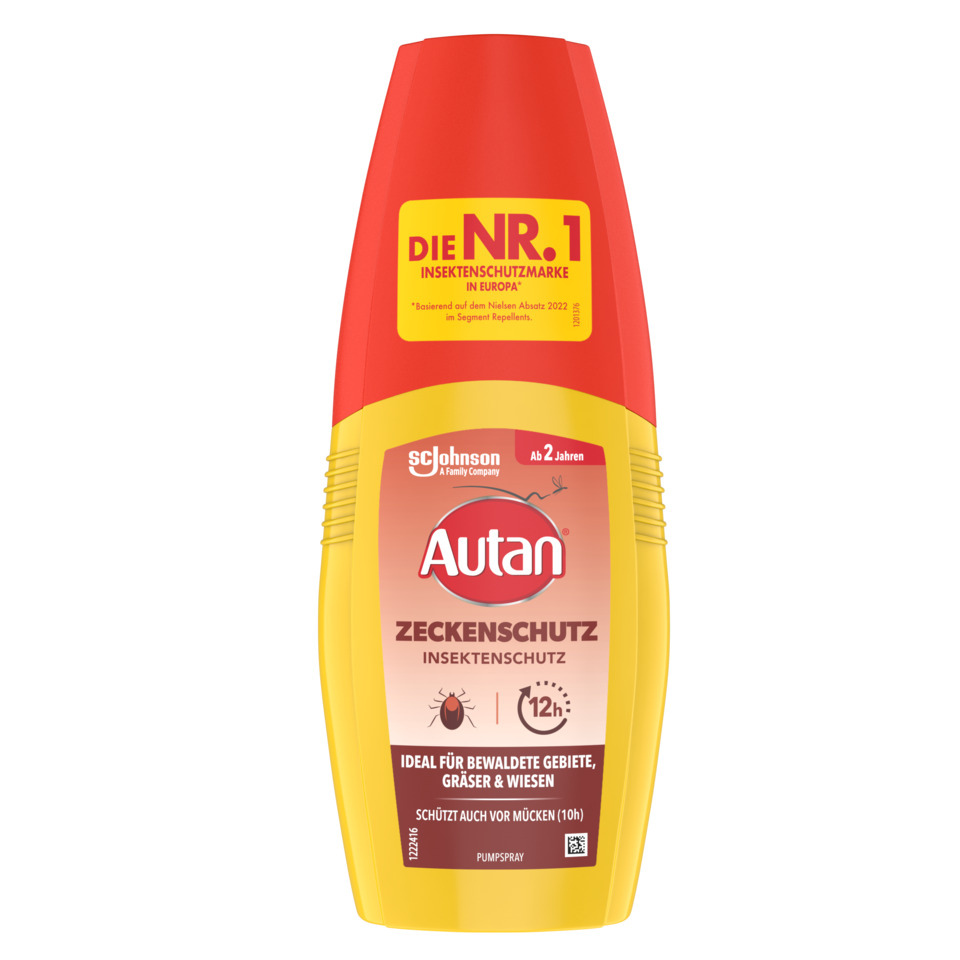 Zeckenschutz, Insektenschutz, Pumpspray, Auto, Gelb–Rot