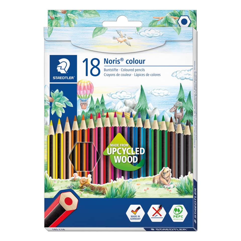 Buntstifte, Bleistifte, Holz, 18er Pack, Upcycled Wood
