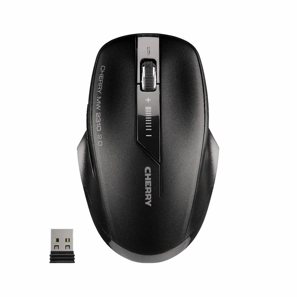 Maus, Drahtlos, USB-Empfänger, Scrollrad, schwarz