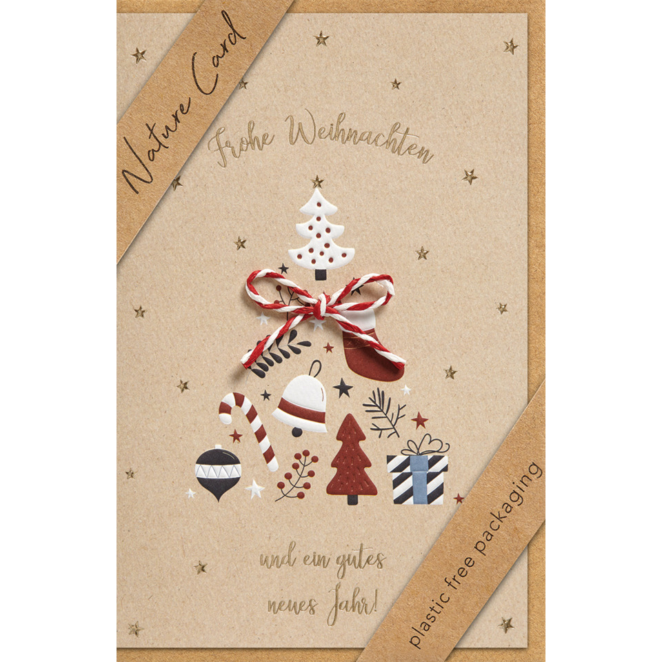 weihnachtskarte, kartenmotiv, naturkarton, geschenkverpackung, sternchen