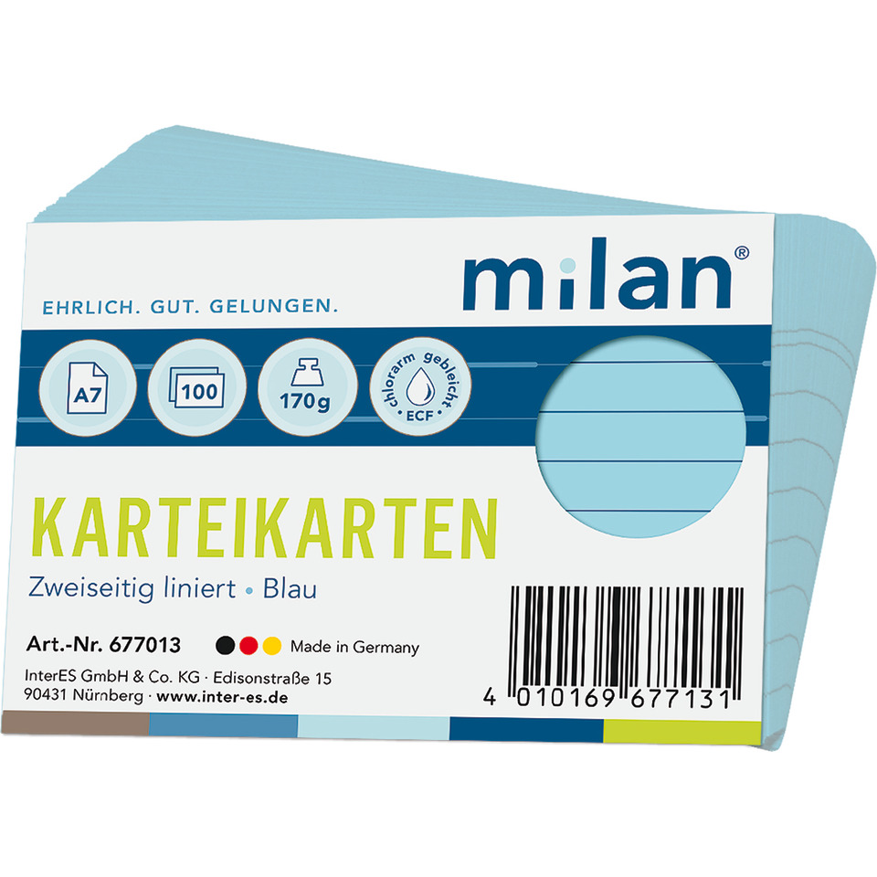 Karten, Karteikarten, Blau, Zweiseitig, Linierte